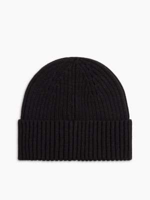 Детская шапка Tommy Hilfiger Flag Logo Beanie, цвет: Чёрный — фото 2