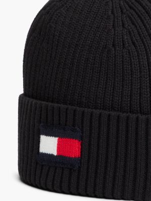 Детская шапка Tommy Hilfiger Flag Logo Beanie, цвет: Чёрный — фото 3