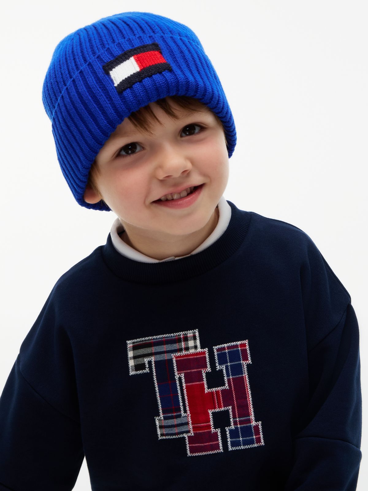 Kids' Flag Logo Beanie — Cobalt