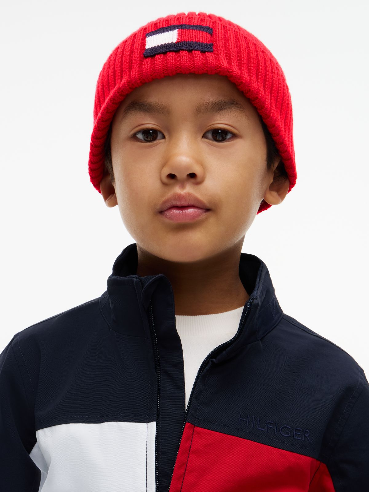 Kids' Flag Logo Beanie — Red