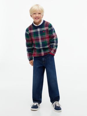 Детский свитер Tommy Hilfiger Tartan, цвет: Тёмно-синий — фото 2