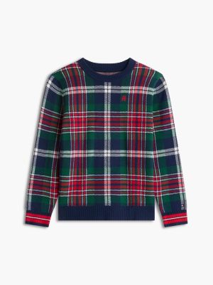 Детский свитер Tommy Hilfiger Tartan, цвет: Тёмно-синий — фото 4