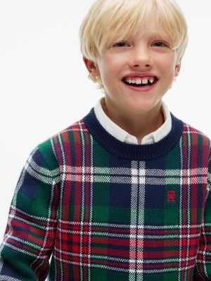Детский свитер Tommy Hilfiger Tartan, цвет: Тёмно-синий — фото 3