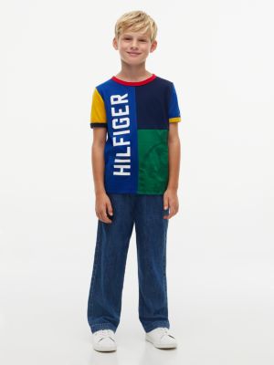 Детская футболка Tommy Hilfiger Hilfiger Colorblock, цвет: Разноцветный синий — фото 2