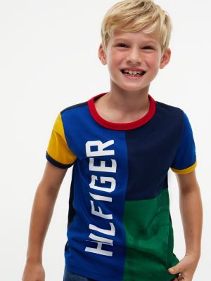 Детская футболка Tommy Hilfiger Hilfiger Colorblock, цвет: Разноцветный синий — фото 3