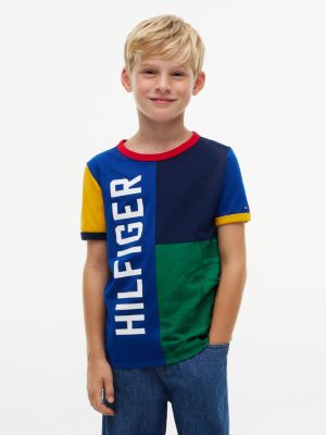 Kids' Hilfiger Colorblock T-Shirt, Multi Blue
