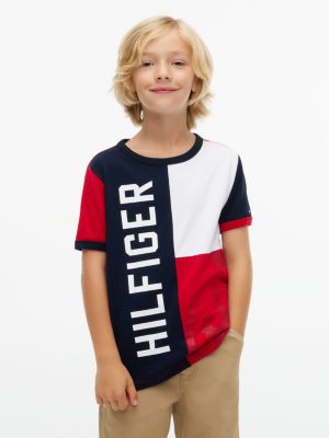 Kids' Hilfiger Colorblock T-Shirt, Navy Blue
