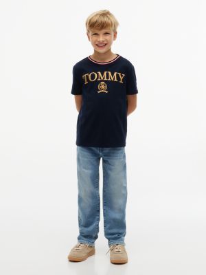 Детская футболка Tommy Hilfiger Tommy Crest Logo, цвет: Тёмно-синий — фото 2