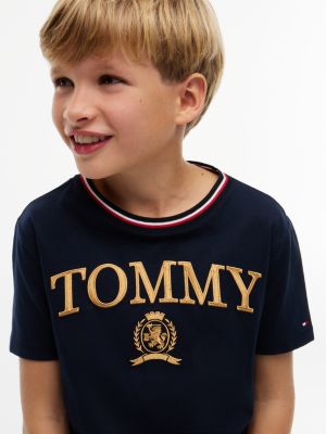 Детская футболка Tommy Hilfiger Tommy Crest Logo, цвет: Тёмно-синий — фото 3