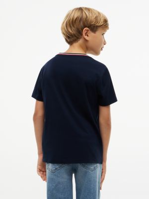 Детская футболка Tommy Hilfiger Tommy Crest Logo, цвет: Тёмно-синий — фото 4