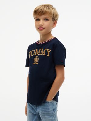 Kids' Tommy Crest Logo T-Shirt, Navy