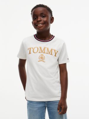 Kids' Tommy Crest Logo T-Shirt, White