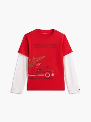 Детская футболка Tommy Hilfiger Layered-Sleeve Tommy Truck, цвет: Красный — фото 5