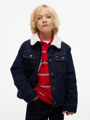 Kids' Sherpa Denim Jacket, Rinse