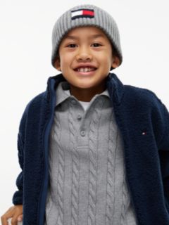 Kids' Flag Logo Heathered Beanie — Grey Heather 4