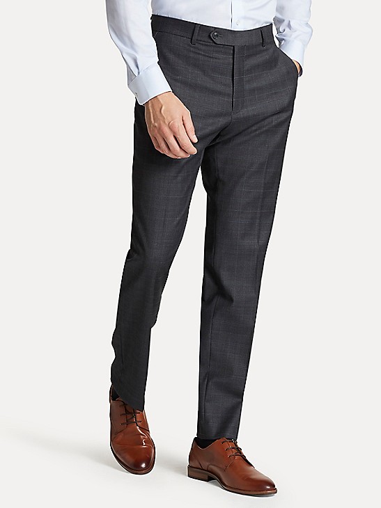 Regular Fit Suit Pant In Windowpane Check