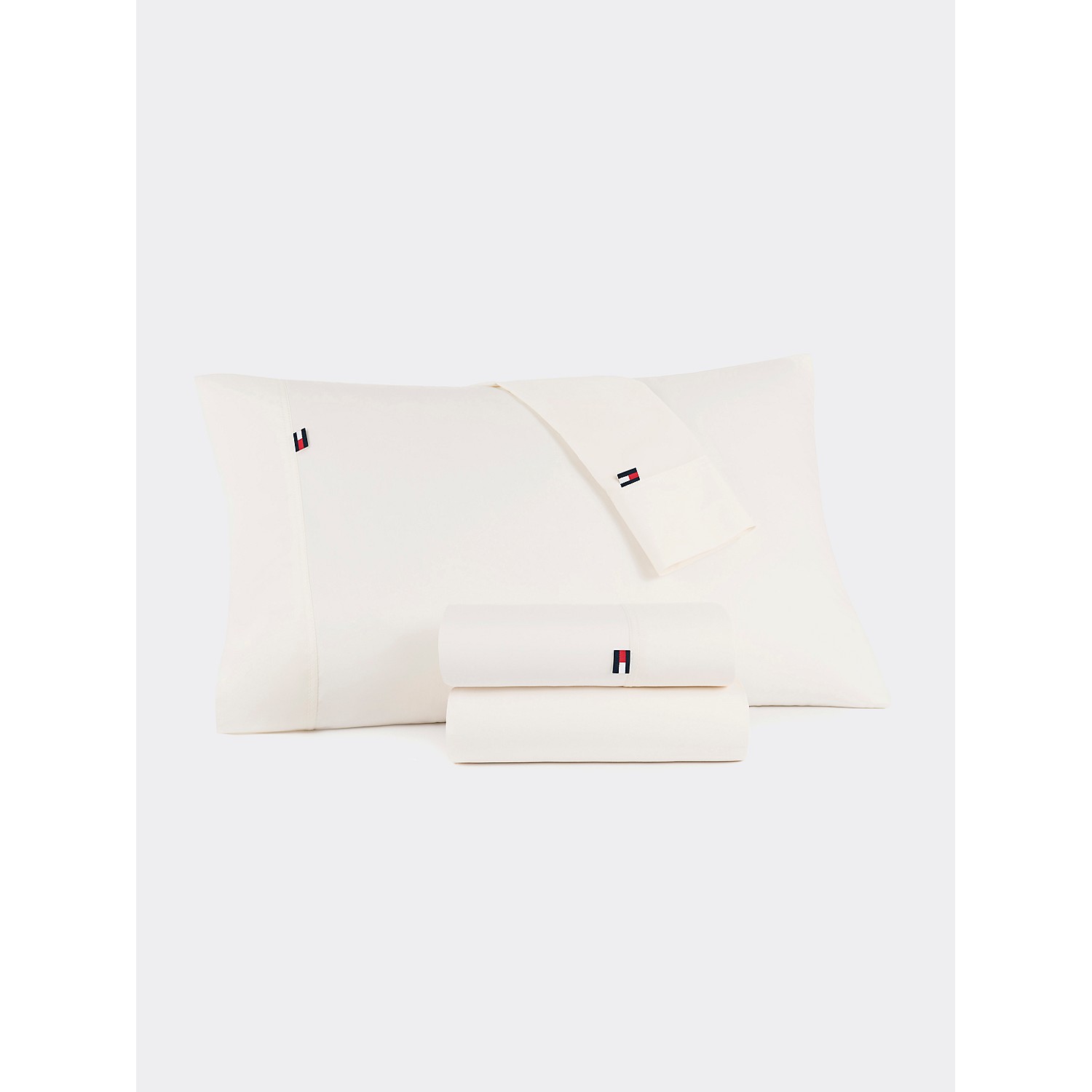 TOMMY HILFIGER Signature Solid Light Beige Pillowcase Set