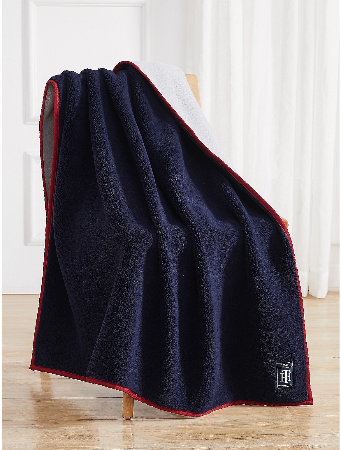Shop Tommy Hilfiger Solid Sherpa Throw