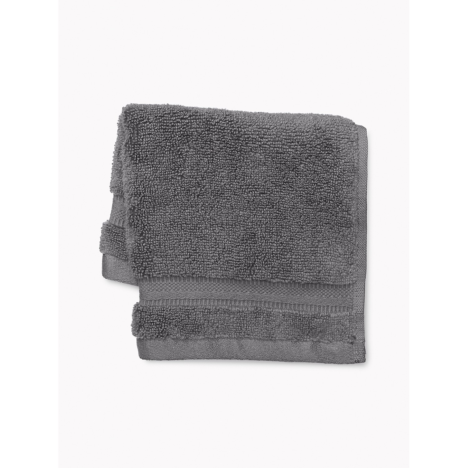 TOMMY HILFIGER Signature Solid Washcloth in Dark Gray