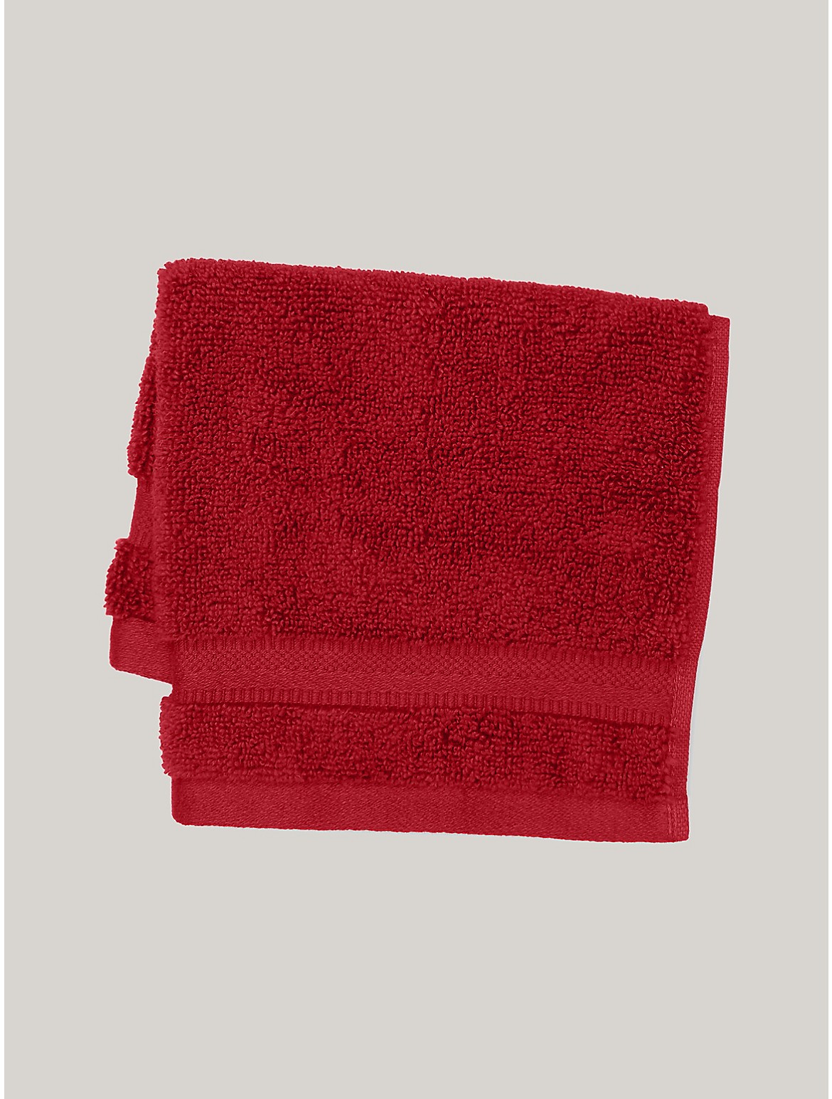 Tommy Hilfiger Signature Solid Washcloth in Biking Red - Red
