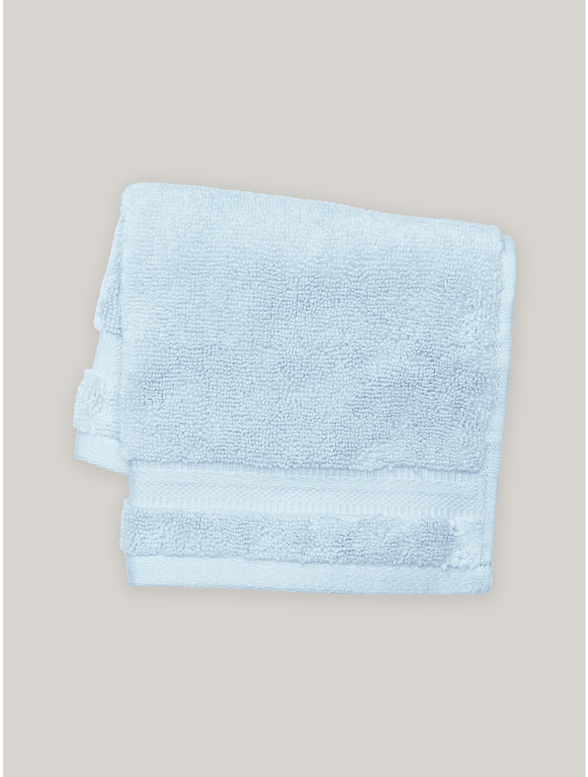 Tommy Hilfiger Signature Solid Washcloth in Cashmere Blue - Blue