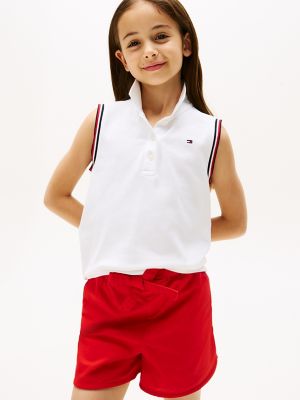 Kids' Sleeveless Polo, Optic White
