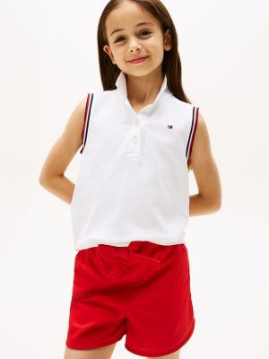 Kids' Sleeveless Polo, Optic White