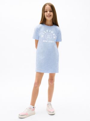 Kids' Varsity Logo T-Shirt Dress, Blue