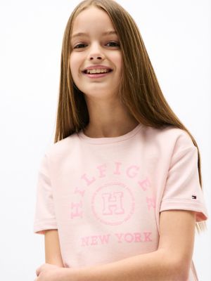 Kids' Varsity Logo T-Shirt Dress, Pink