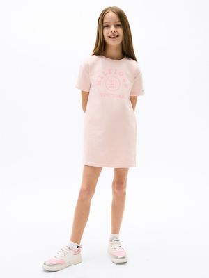 Kids' Varsity Logo T-Shirt Dress, Pink