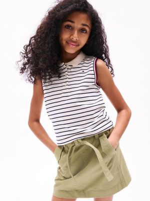 Kids' Sleeveless Stripe Polo, Calico Multi