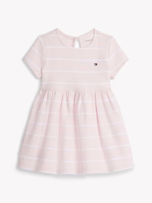 Babies' Stripe Stretch-Rib Dress, Light Pink Multi