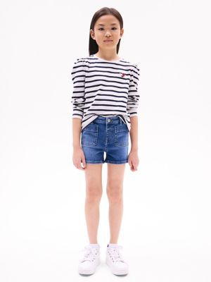 Kids' Dark Wash Patch Pocket Short, Dark Wash