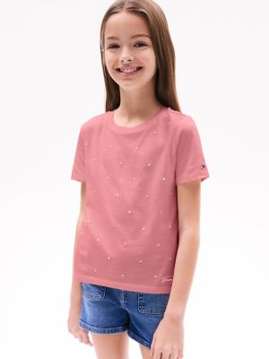 Kids' Allover Dot T-Shirt, Teaberry Blossom