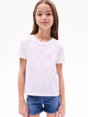 Kids' Allover Dot T-Shirt, Optic White
