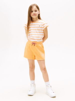 Kids' Circle Logo Sweatshort, Sunny Orange