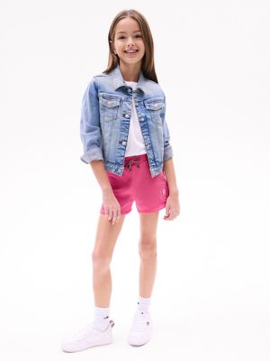 Kids' Circle Logo Sweatshort, Fandango Pink