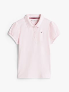Kids' Puff-Sleeve Stretch Polo — Light Pink 5