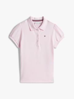 Kids' Puff-Sleeve Stretch Polo — Light Pink 6