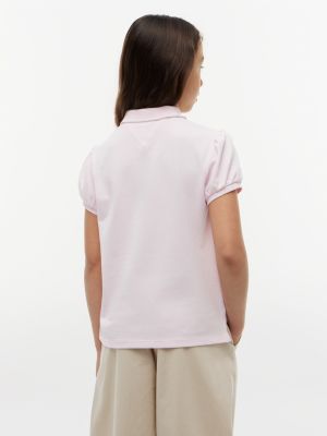 Детские свитеры Tommy Hilfiger Kids' Puff-Sleeve Stretch Polo — фото 4