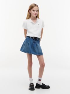 Kids' Puff-Sleeve Stretch Polo — Optic White 2