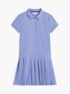 Kids' Pleated Stretch Polo Dress — Vintage Iris 5