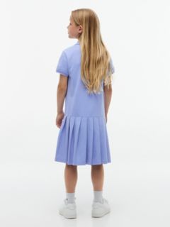 Kids' Pleated Stretch Polo Dress — Vintage Iris 4