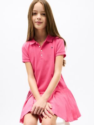 Kids' Pleated Stretch Polo Dress | Tommy Hilfiger Kids' Pleated Stretch Polo Dress | Tommy Hilfiger