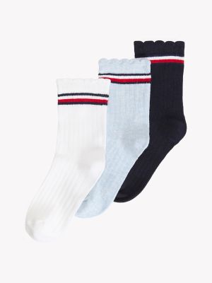 Kids' Stripe Trouser Sock 3-Pack, Blue Heather / Multi