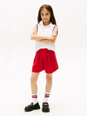 Kids' Pleated Short, Primary Red