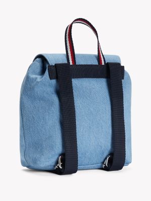 Kids' Heart Logo Denim Backpack, Light Wash Denim