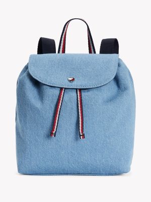 Kids' Heart Logo Denim Backpack, Light Wash Denim