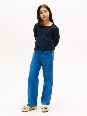 Kids' Pull-On Wide-Leg Jean, Dark Wash
