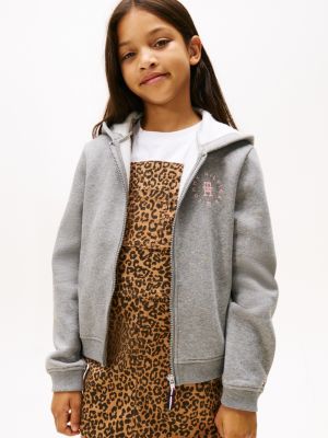 Kids' Circle Logo Hoodie, Medium Grey Heather